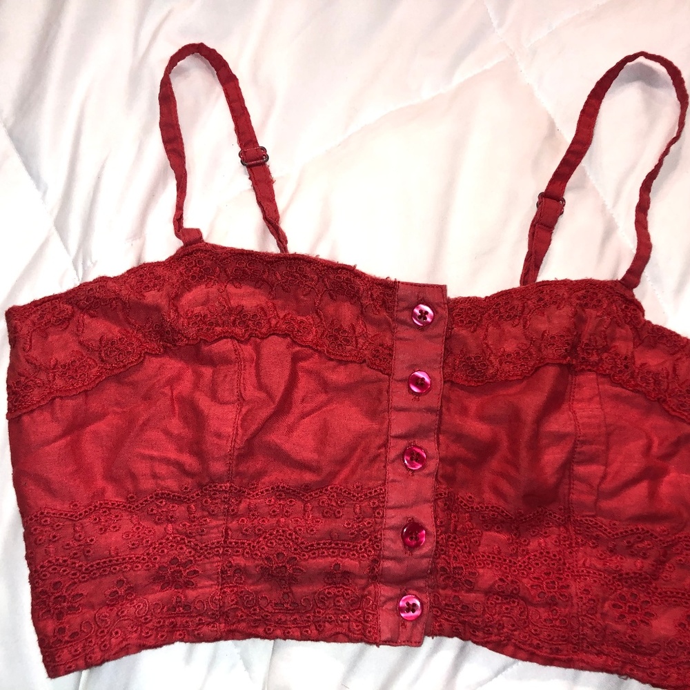 Pink/Red Crop Top